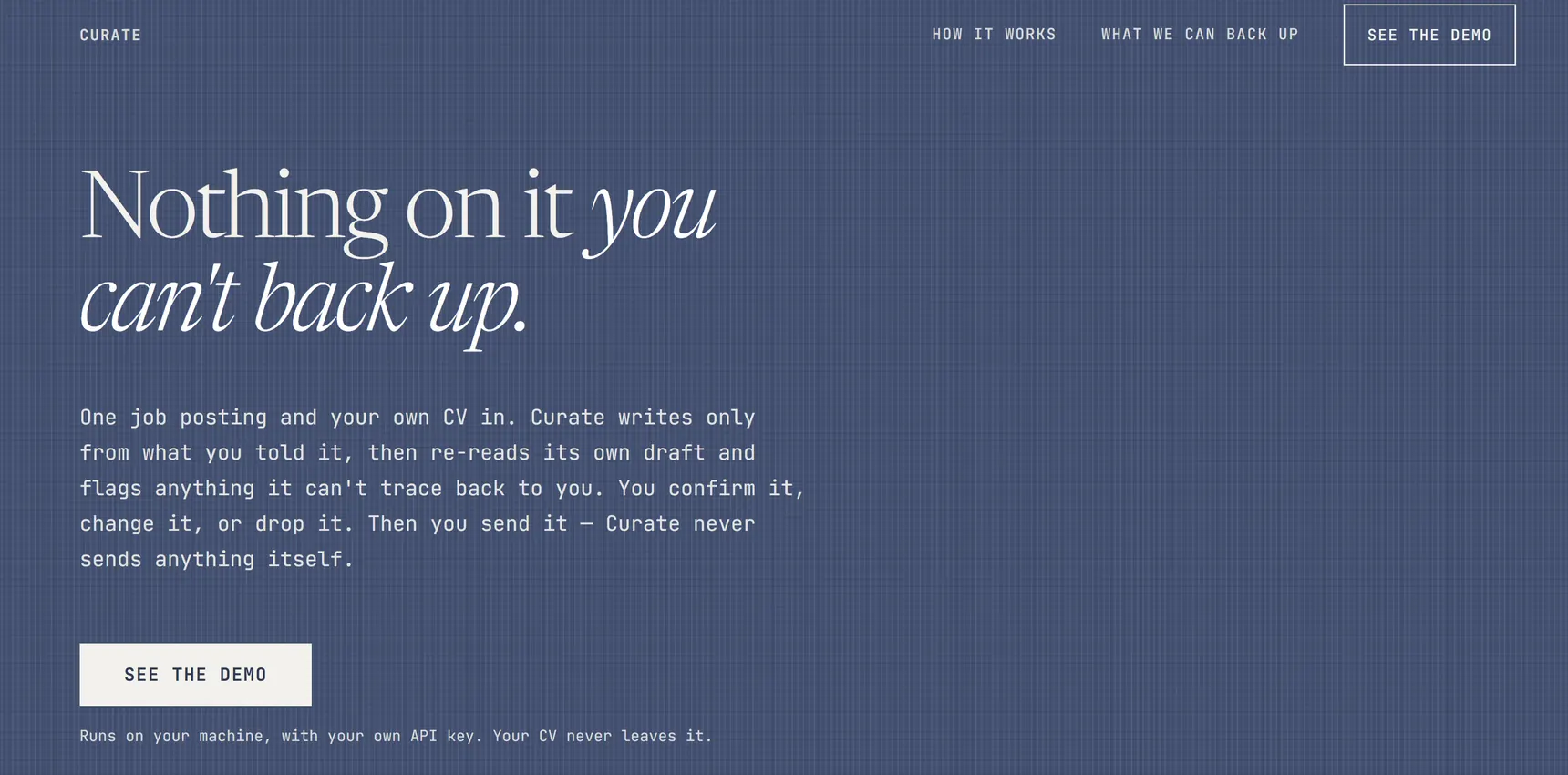 Curate, a screenshot